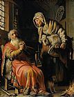 Rembrandt Tobit and Anna with a Kid painting